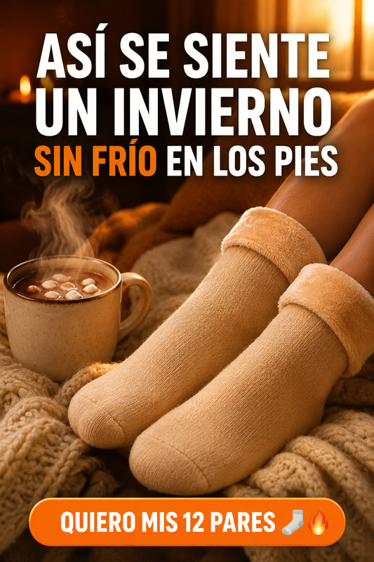 CalorPies Pro - calcetines termicos junto a chocolate caliente