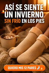 CalorPies Pro - calcetines termicos junto a chocolate caliente